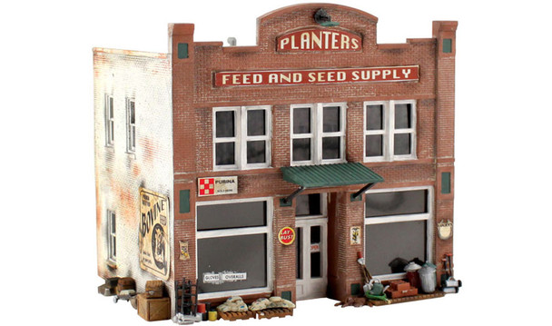 Woodland Scenics Planters Feed & Seed Supply Pre-Fab HO Train Building PF5181