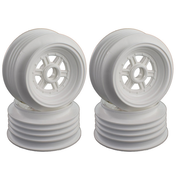 DE Racing Gambler Front White Wheels (4Pcs) for 3/8" Bearing / Custom Works / GFRP