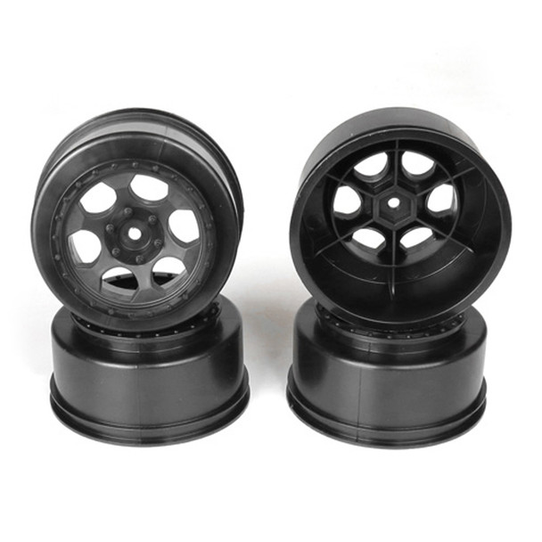 DE Racing Trinidad SC Black Wheel (4) : Associated SC5M / SC10 / ProSC/+3mm