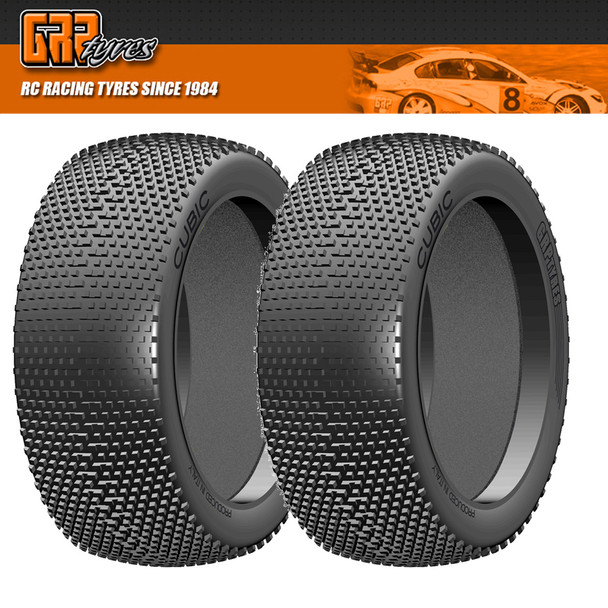 GRP GB03X 1:8 Buggy CUBIC X ExtraSoft Donut Tires w/ Insert (2) : Front / Rear