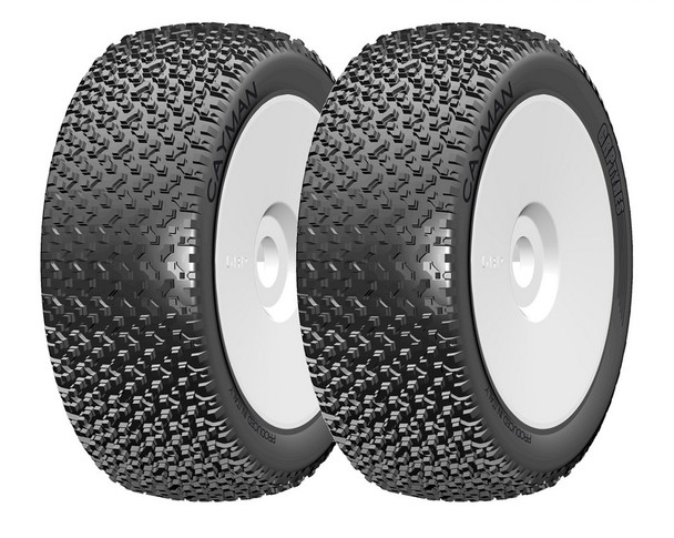 GRP GBX12B 1:8 Buggy CAYMAN B Medium Mounted Tires w/ White Wheel (2) : F/R