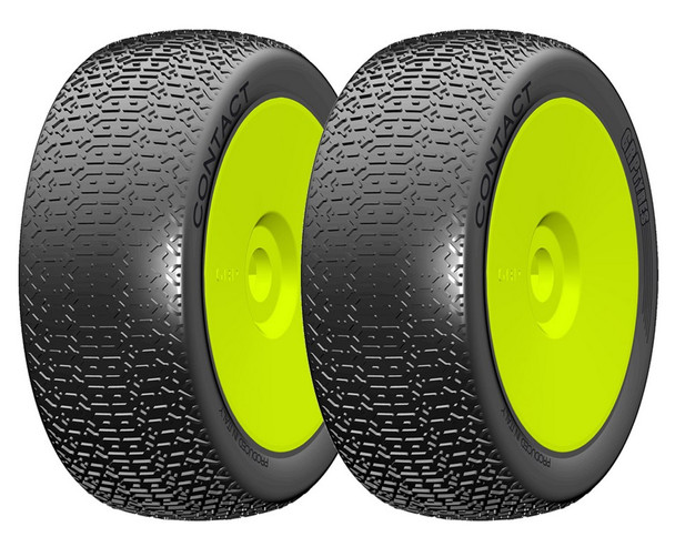 GRP GBY08B 1:8 Buggy CONTACT B Medium Mounted Tires w/ Yellow Wheel (2) : F/R