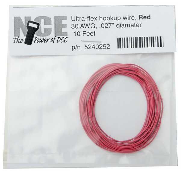 NCE 5240252 Ultraflex Wire 30 Gauge 10ft Red