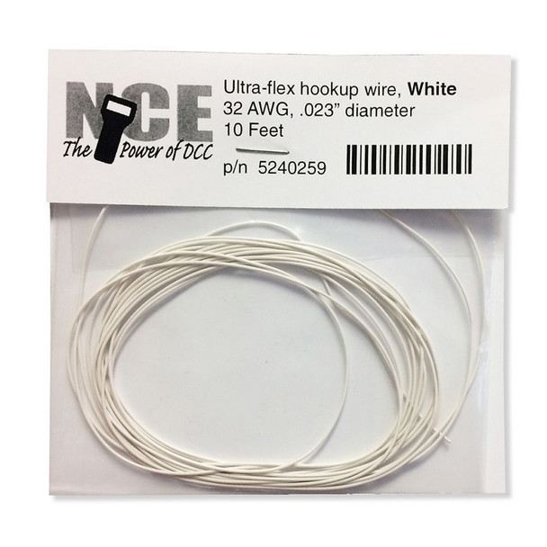 NCE 5240259 Ultraflex Wire 32 Gauge 10ft White