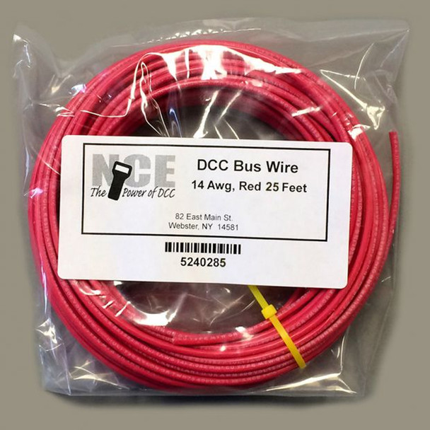 NCE 5240285 DCC Main Bus Wire 14 Gauge Red 25ft