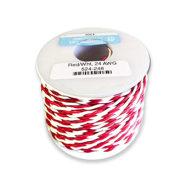 NCE 524.248 24 Gauge Stranded Twisted Pair Hook-Up Wire Red & White 100ft