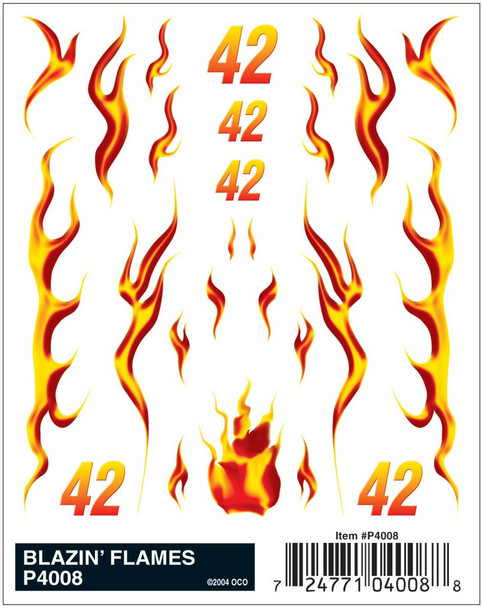 Woodland Scenics PineCar P4008 - Dry Transfer Decals - Blazin' Flames - All Scales