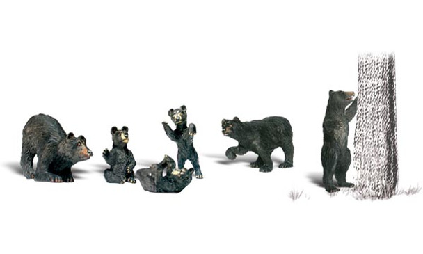 Woodland Scenics Accents Black Bears Train Figures O A2737