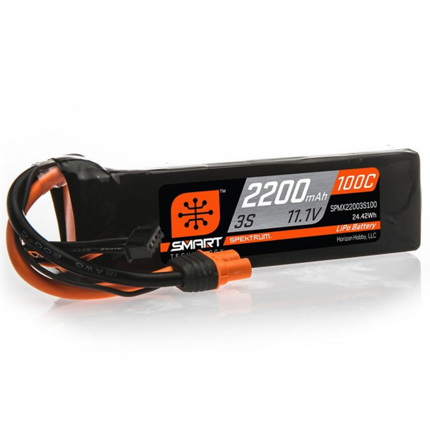 Spektrum 11.1V 2200mAh 3S 100C Smart LiPo Battery w/ IC3 Connector