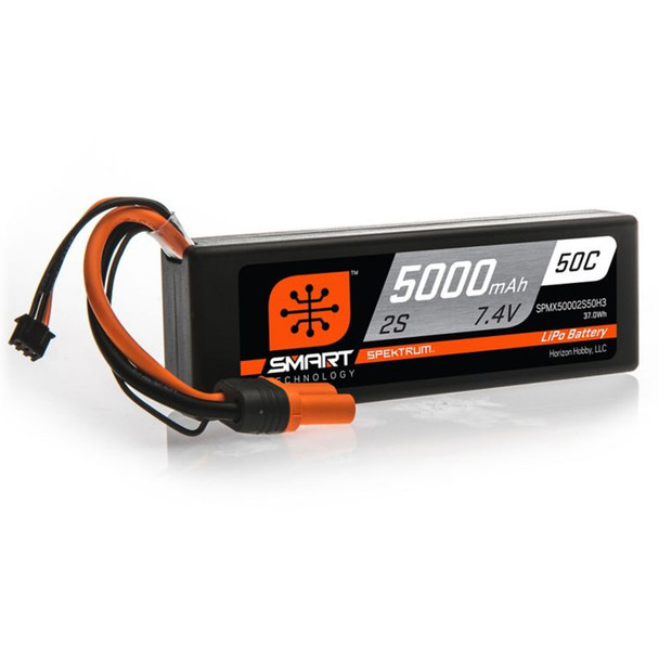 Spektrum 7.4V 5000mAh 2S 50C Smart LiPo Hardcase w/ IC3 Connector SPMX50002S50H3