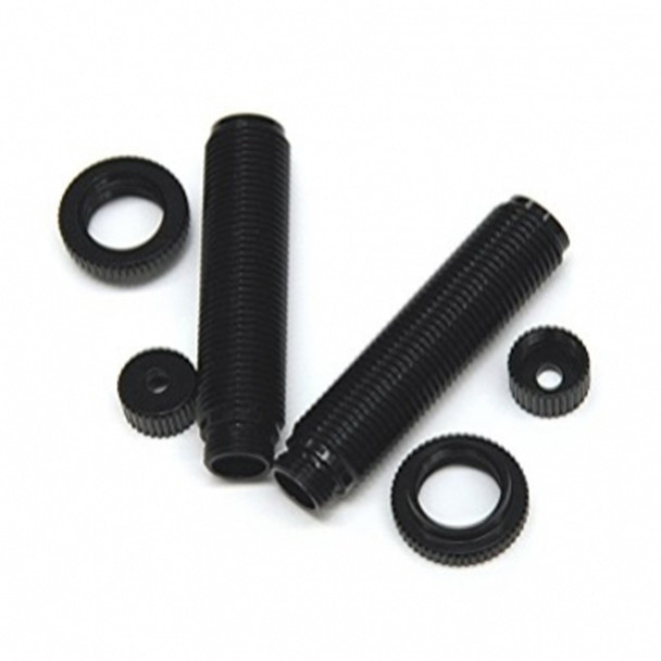 STRC Alum Threaded Shock Bodies Lower Caps & Collar (1 pair) : Ascender Black