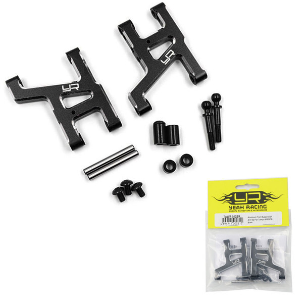 Yeah Racing TAWR-012BK Aluminum Front Suspension Arm Set : Tamiya WR02CB Black