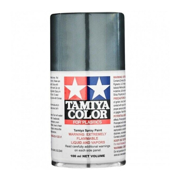 Tamiya TS-100 Bright Gun Metal Lacquer Spray Paint 3oz (100ml) for Plastics