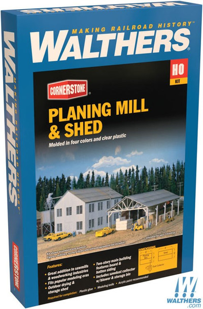 Walthers 933-3059 Planing Mill and Shed Kit Main Building 6 x 8 x 5-3/4" : HO Scale