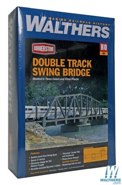 Walthers 933-3088 Double-Track Railroad Swing Bridge Kit : HO Scale
