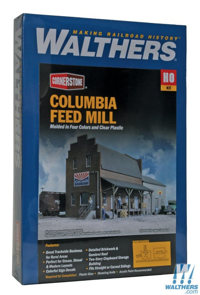 Walthers 933-3090 Columbia Feed Mill Kit - 7-1/4 x 5-5/8 x 5-1/2" : HO Scale