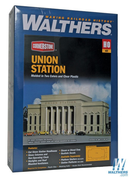 Walthers 933-3094 Union Station Kit - 19-3/4 x 8-1/4 x 7" : HO Scale