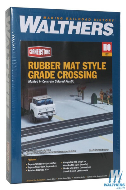 Walthers 933-3137 Rubber Mat Style Grade Crossing Kit : HO Scale