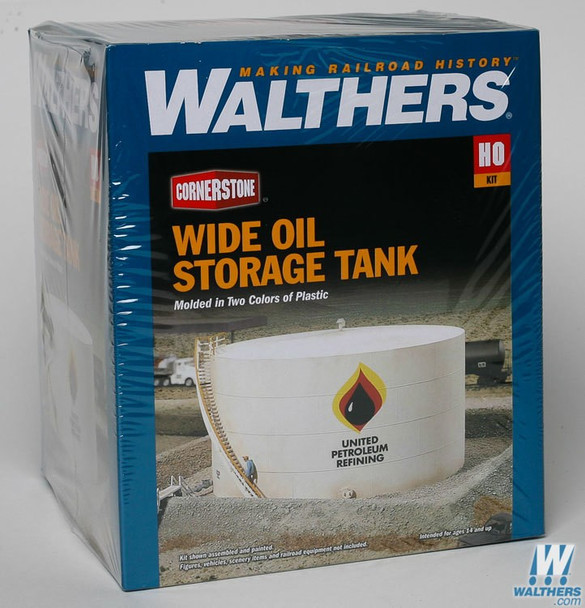 Walthers 933-3167 Wide Oil Storage Tank w/Berm Kit Tank: 7-1/2" Diameter x 4" Tall : HO Scale