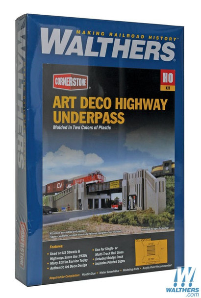 Walthers 933-3190 Art Deco Highway Underpass Kit : HO Scale