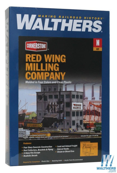 Walthers 933-3212 Red Wing Milling Co. Kit - 6-5/8 x 4-7/8" : N Scale