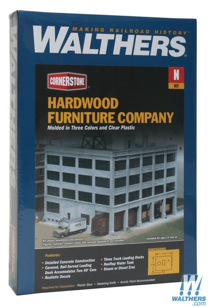 Walthers 933-3232 Hardwood Furniture Company Kit 6-3/8 x 7-3/16" : N Scale