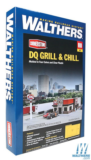 Walthers  933-3485 DQ Grill & Chill (R) Kit - 7-1/4 x 5-3/8 x 2-3/4" : HO Scale