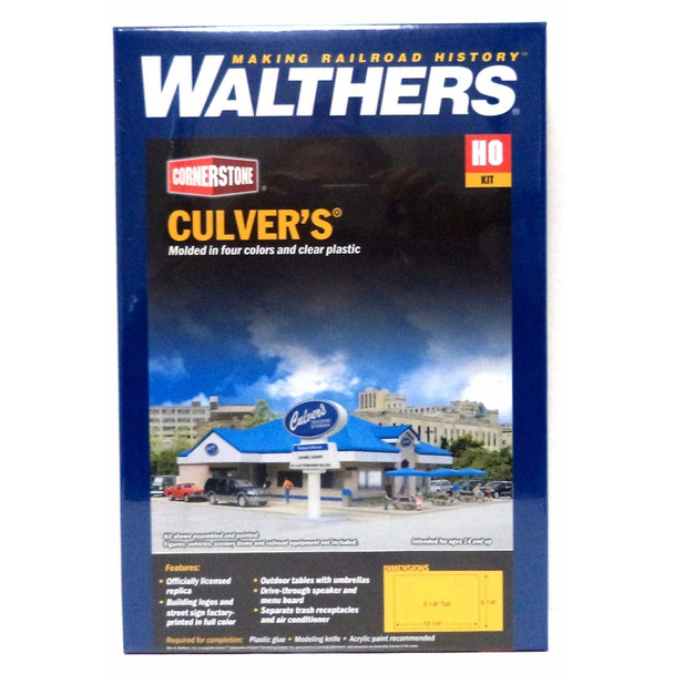 Walthers 933-3486 Culver's(R) Kit - 13-1/4 x 8-1/4 x 3-1/4"  : HO Scale