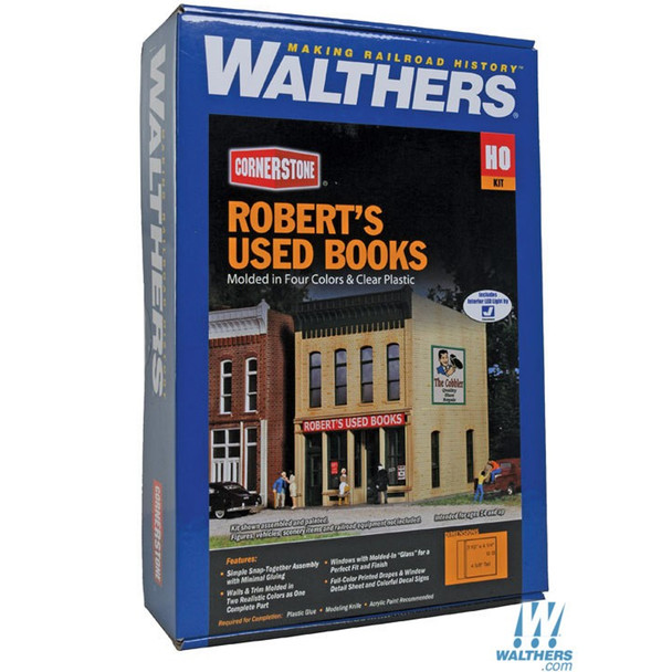 Walthers 933-3659 Robert's Used Books Kit - 2-1/2 x 4-1/4 x 4-5/8" : HO Scale