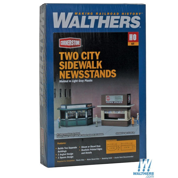 Walthers 933-3773 Newsstands Kit Pkg (2) : HO Scale