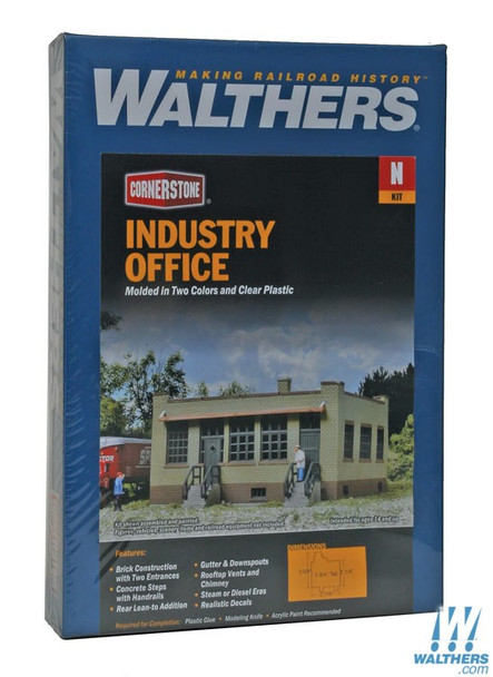 Walthers 933-3834 Industrial Office Kit - 3-5/8 x 2-1/4 x 1-3/4" : N Scale