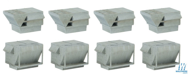 Walthers 933-4077 HVAC Units Kit 4 Each / 2 Styles Rooftop Air Conditioners : HO Scale