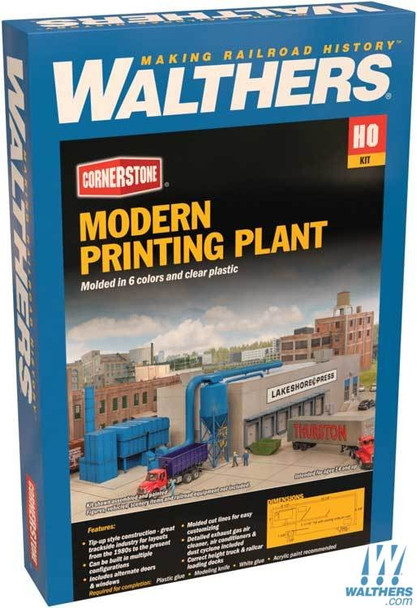 Walthers 933-4079 Modern Printing Plant Cornerstone Modern Industrial Park Kit : HO Scale