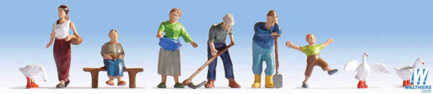 Walthers WAL949-6071 Farmers (6) Figures Includes Accessories HO Scale