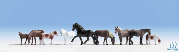 Walthers 949-6074 Majestic Horses Pkg (9) HO Scale