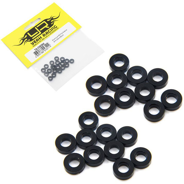 Yeah Racing YA-0395BK Aluminum M3 Flat Washer 2mm 20pcs Black