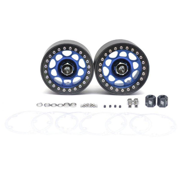 Boom Racing Sandstorm  KRAIT 2.2 Alum Beadlock Wheels w/ 8mm Wideners (2) Blue