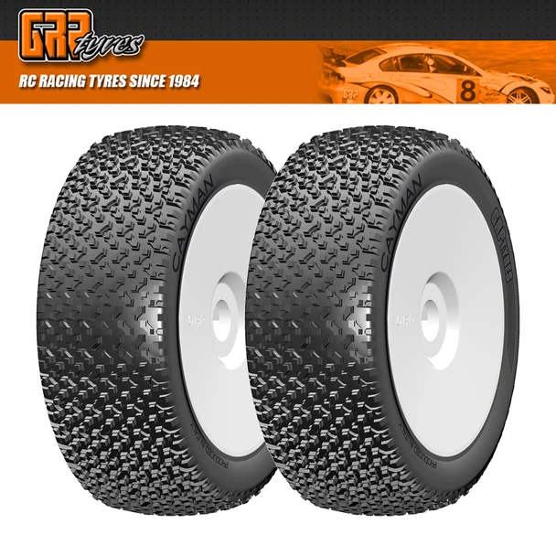GRP GBX12A 1:8 Buggy CAYMAN A Soft Mounted Tires w/ White Wheel (2) : F/R