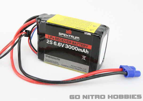 Spektrum 3000mAh 2S 6.6V LiFe Receiver Battery SPMB3000LFRX