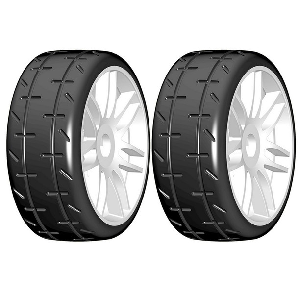 GRP GTJ01-R1 1:8 GT T01 REVO R1 Rain Belted Tire w/ White Wheel (2)