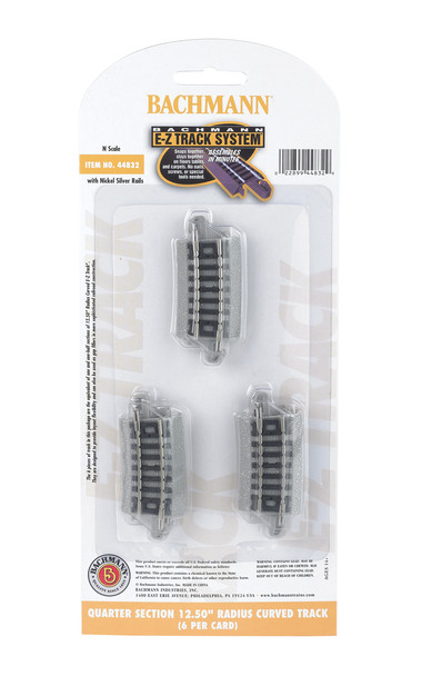 Bachmann 44832 EZ-Track Quarter Section 12.50" Radius Curved Track N Scale