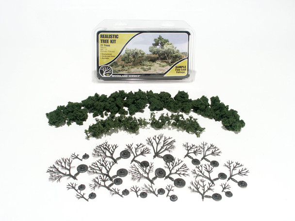 Woodland Scenics Medium Green Tree Kit 3/4x3in (21)