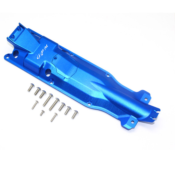 GPM Racing Aluminum 3D Skid Plate Blue for Middle Of Chassis : Traxxas E-Revo VXL 2.0