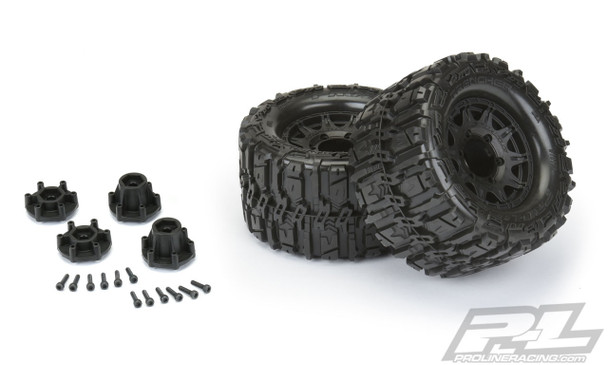 Pro-Line 10168-10 Trencher HP 2.8" All Terrain BELTED Truck Tires w/ Black Wheels (2)