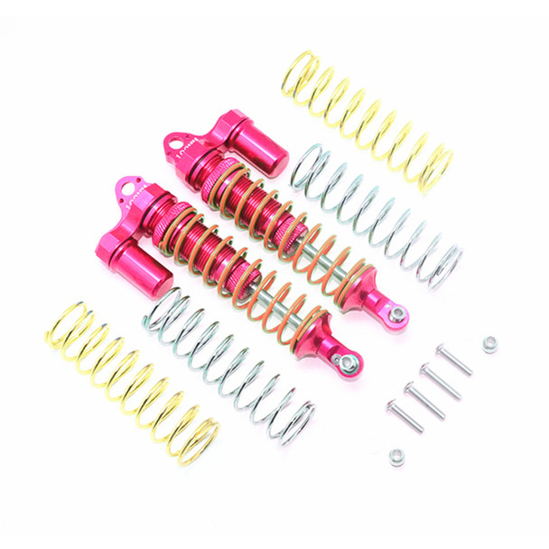 GPM Alum Rear Adjustable L-Shape Piggy Back Shocks 102mm Red : Rustler 4x4 VXL