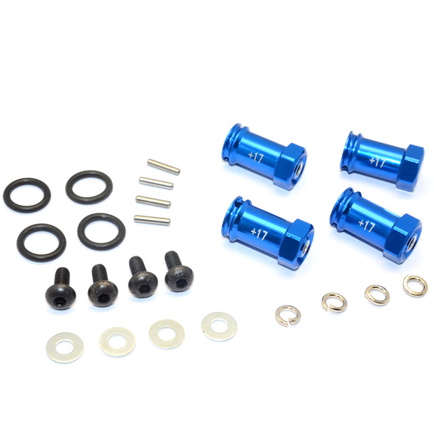 GPM Racing Alloy Hex Adaptor +17mm Blue : Traxxas Slash 4x4