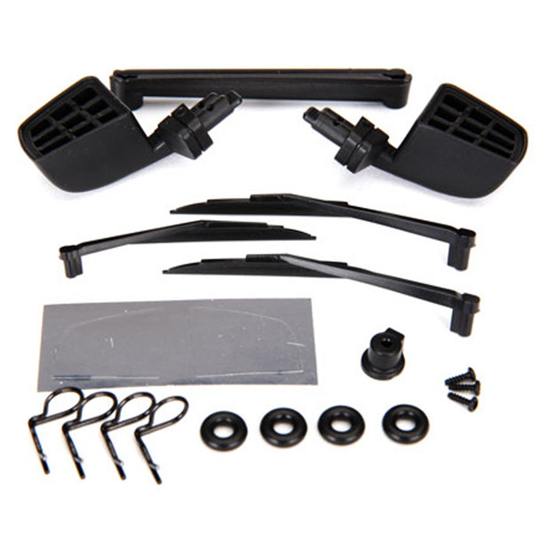 Traxxas 8817 Mirrors Side Black Left & Right / O-rings (4) Windshield Wipers L/R : TRX-4