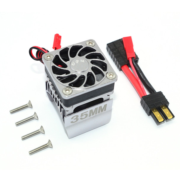 GPM Racing Aluminum 35mm Motor Heatsink with Cooling Fan : Traxxas TRX-4