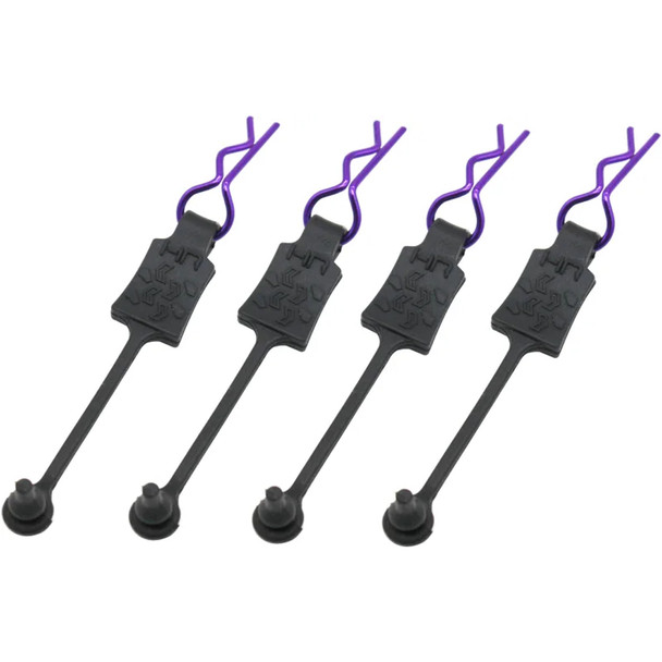 Hot Racing BWP39T07 Silicone Rubber BODY CLIP RETAINERS 1/10 (4) Purple