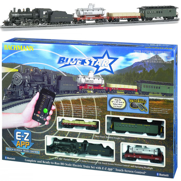 Bachmann 01502 Blue Star Set w/ E-Z App Electric Train Set Bluetooth HO Scale